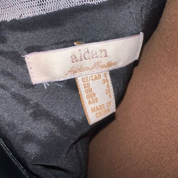 Aidan Mattox Evening Gown Mesh Lace Cutout Sleeveless Criss Cross Back Women’s 2 - Picture 10 of 12